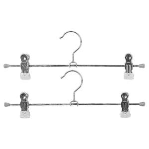 Mawa Klemm-Hosenbügel Clip Metall mit 2 Clips 30cm Silber 2er Pack - Product Image 1