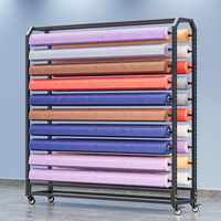 Présentoir textile mobile simple face Support de supermarché pour rangement de nappes Support de présentation en tissu pour cartes de couleur