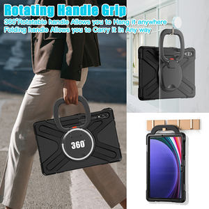 ซิลิโคนกันกระแทกกรณีแท็บเล็ตสําหรับ<span class=keywords><strong>Samsung</strong></span> <span class=keywords><strong>Galaxy</strong></span> <span class=keywords><strong>Tab</strong></span> S9 Plus S9 <span class=keywords><strong>FE</strong></span> Plus S8 Plusหมุนพับจับขาตั้งสายคล้องไหล่ - Product Image 3