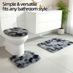 Poland Stock <b>Bathroom</b> Rug <b>Set</b> 3 Piece Shaggy Toilet <b>Mat</b> Contour Rug Floor <b>Mat</b> EU Dropshipping - Product Image 2