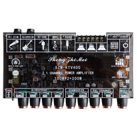SZM-KTV400 2.1 Channel BT6.0 Papan Penguat Daya TPA3221 100W*2+200W Modul Amplifier TWS LED MIC Input Gitar Anti-howling