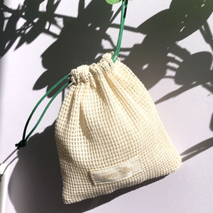 Special Design Reusable Promotion Custom Logo Printed Cotton Mesh Drawstring Bag Soap Jewelry Cosmetic Cotton Mesh Pouch - Product Image 3