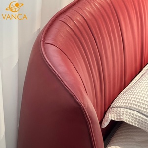 Lusso stile moderno morbido King Size telaio del letto di alta qualità in pelle con fondina doppia ninfa letto Deluxe principessa camera da letto - Product Image 4