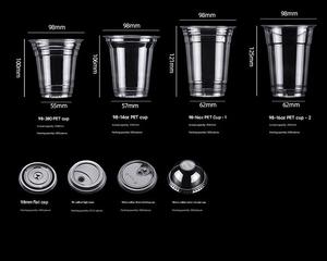 Customized Logo 12 14 16 18 20 24oz Clear Disposable Milk Tea Pet Plastic <b>Cup</b> With Lid for <b>Cold</b> Drinks - Product Image 6