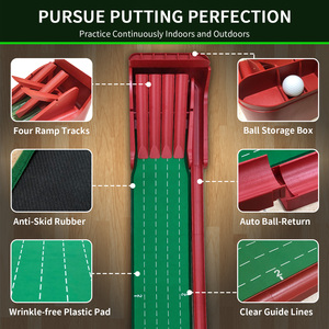 Tapis de putting de golf CRESTGOLF, nouvelle arrivée, avec planche d'équilibre, tapis de jeu de golf amélioré avec système de retour automatique de balle - Product Image 4