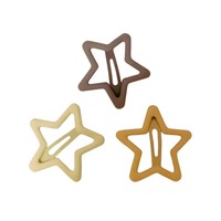Barrettes à cheveux en métal en forme d'étoile, colorées, décoratives, tendance, avec logo personnalisé, pour filles