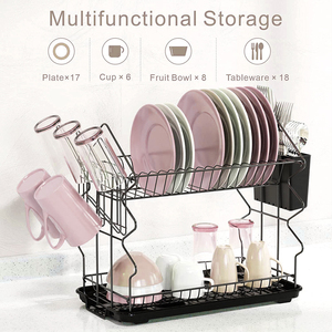 Kitchen Storage Holder Dish Drying Rack Dish Rack Drainer With Cup Holder With Kitchen Utensil Drainer