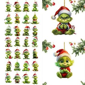 Adorno Transfronterizo de Acrílico Plano del Bebé <span class=keywords><strong>Grinch</strong></span> para Árbol de Navidad Colgante Decorativo Festivo - Product Image 2
