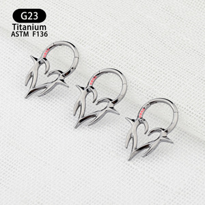 <b>Titanium</b> Heart Shape Septum <b>Ring</b> 8mm G23 ASTM F136 Unisex Body Jewelry - Product Image 2