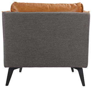 Fauteuil en bois avec siège en cuir classique, construction durable, rembourrage confortable, design élégant pour salon - Product Image 6