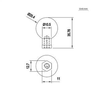 Soporte adaptador de montaje de trípode de cámara de <span class=keywords><strong>aluminio</strong></span> soporte de <span class=keywords><strong>bicicleta</strong></span> para Go <span class=keywords><strong>Pro</strong></span> adaptador de cámara Base Gps soporte 1 ''bola 1/4 montaje de rosca hembra - Product Image 2