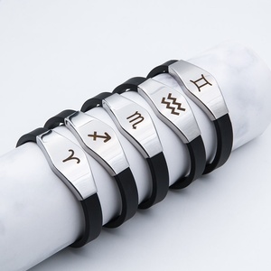 Bracelets en silicone sportifs personnalisés avec signe du zodiaque, style européen et américain, tendance, pour hommes, femmes et couples, en stock - Product Image 3