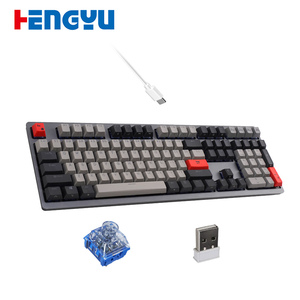 คีย์บอร์ดไร้สาย 108 ปุ่ม Kailh Axis แบบสามโหมด เงียบ ไฟ LED Backlit ขนาดเต็ม พอร์ต Type-C สินค้าใหม่ Hot-Swappable รับผลิตแบบ OEM/ODM - Product Image 2