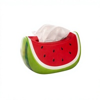 Boîte à mouchoirs en plastique en forme de pastèque, haut de gamme, pour table basse de salon, support de rangement créatif pour serviettes, style campagnard américain