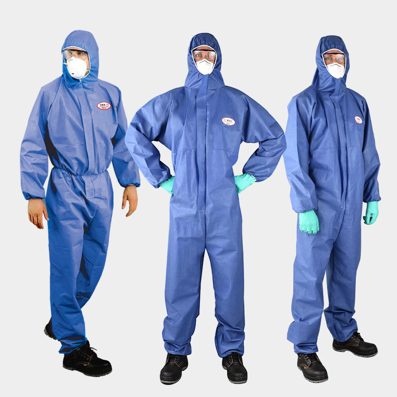 OEM ppe cat 3 type 5 6 커버올 일회용 경화학 액체 스프레이 헤이즐매트는 통기성 화학 일회용 보호복에 적합