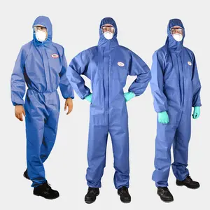 OEM ppe cat 3 type 5 6 coverall一次性轻质化学液体喷雾hazmats套装透气化学一次性防护服