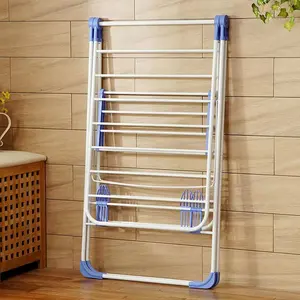 Estante de secado de ropa plegable de precio más bajo, soporte plegable para interiores, estante de ropa para lavandería