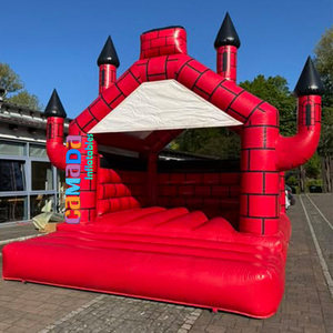 Castillo Inflable Rojo con Temática de Castillo - Diversión Inigualable para Fiestas Infantiles y Juegos al Aire Libre con Soplador - Product Image 1