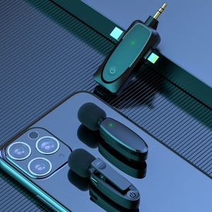 VIMAI precio de fábrica 3 en 1 Cancelación de ruido de baja latencia negro mini micrófono inalámbrico Lavalier micrófono profesional para cámara Android - Product Image 5