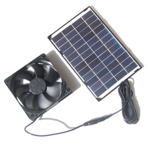 BUHESHUI 6W 12V Solar Panel <strong>Fan</strong> for Pet Exhaust <strong>Fan</strong> Chicken <strong>Dog</strong> Cat Air Flow <strong>Fan</strong> with DC 3M Line - Product Image 2