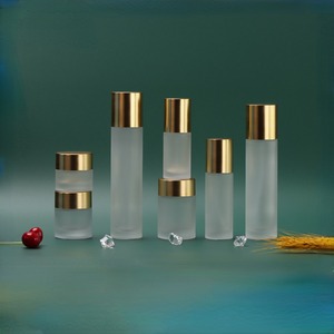 20g 30g 50g bao bì mỹ phẩm Kem lọ thủy tinh 30ml 50ml 100ml 120ml hình dạng bơm nhũ tương chai Vàng nắp in lụa màn hình - Product Image 2