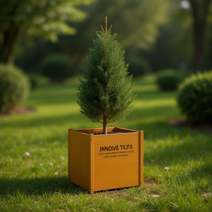 Fioriera da Giardino in Legno di Pino Massiccio Marrone, Vaso per Fiori Resistente da Esterno Modello D0100H7UNJ8 - Product Image 2