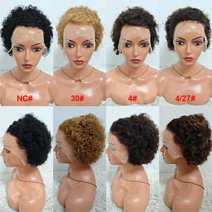 โปรโมชั่น Letsfly ราคา $10 วิกผมแท้แบบ Pixie Curly 13*4 Lace Front ความหนาแน่น 150% วิกผมสีต่างๆ สำหรับผู้หญิง - Product Image 3