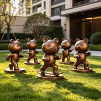 RELONG - Nueva Estatua de Bronce de Diseño de Dibujos Animados, Escultura de Animales, Personalizable, de Alta Calidad para Exteriores