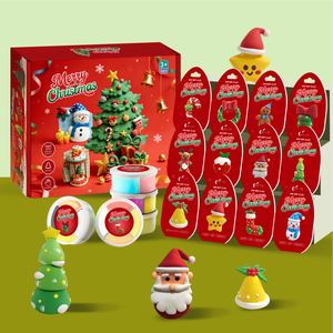 ชุดดินปั้นแห้งเร็วสำหรับคริสต์มาสแบบขายส่ง <span class=keywords><strong>12</strong></span> ชิ้น รูปทรงเทศกาลต่างๆ ปลอดสารพิษ รับผลิตแบบ OEM พร้อมโลโก้และบรรจุภัณฑ์ ของขวัญงานฝีมือ DIY สำหรับเด็ก - Product Image 3