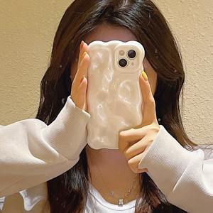 Funda Blanca Perla de Estilo Hada, Simple, Compatible con iPhone 16 Pro Max y Apple 17, Nuevo Diseño de Burbujas para 14/15 - Product Image 1