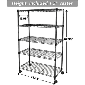 Étagères métalliques chromées de haute qualité à 6 niveaux, capacité de 800 lb, homologuées NSF - Product Image 2