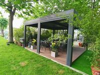 Support d'angle pour pergola extérieure 3 voies, 100 % étanche, en aluminium durable avec finition thermolaquée, écran LED