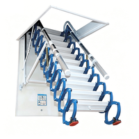 Escalier escamotable multifonctionnel simple et télescopique, invisible, pour grenier, en métal, pour villas