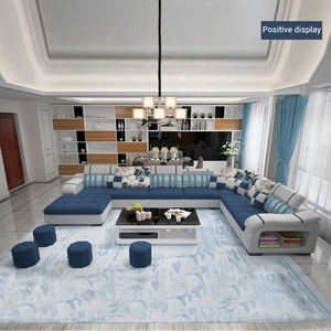 Muebles de sala de estar, <span class=keywords><strong>precio</strong></span> de fábrica, estilo de ocio, esquina seccional, tela de terciopelo de 7 plazas, cama reclinable extensible moderna - Product Image 2