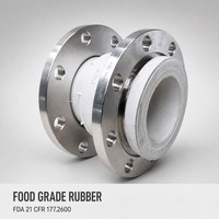 Joint d'expansion à bride en caoutchouc pour contact alimentaire, conforme à la norme FDA 21 CFR 177.2600, DN80 PN16, en acier inoxydable 304, hygiénique