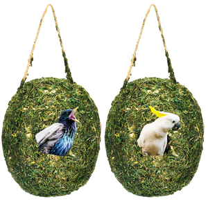 Hete Nieuwe Creatieve Hangende Mosvogel Nest Charmante Kolibrie Huis Massief Hout Buitenkooi Decoratief Vogelhuisje - Product Image 1