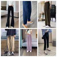 Celana Panjang Wanita Super Lembut Model Kaki Lebar, Celana High Waist Stylish, Celana Pria Longgar, Pengiriman Acak