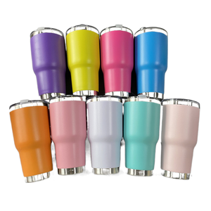 كوب معدني معزول حراري 20 أونصة و30 أونصة كوب قهوة من الفولاذ المقاوم للصدأ مع غطاء أكواب نبيذ صديقة للبيئة - Product Image 2