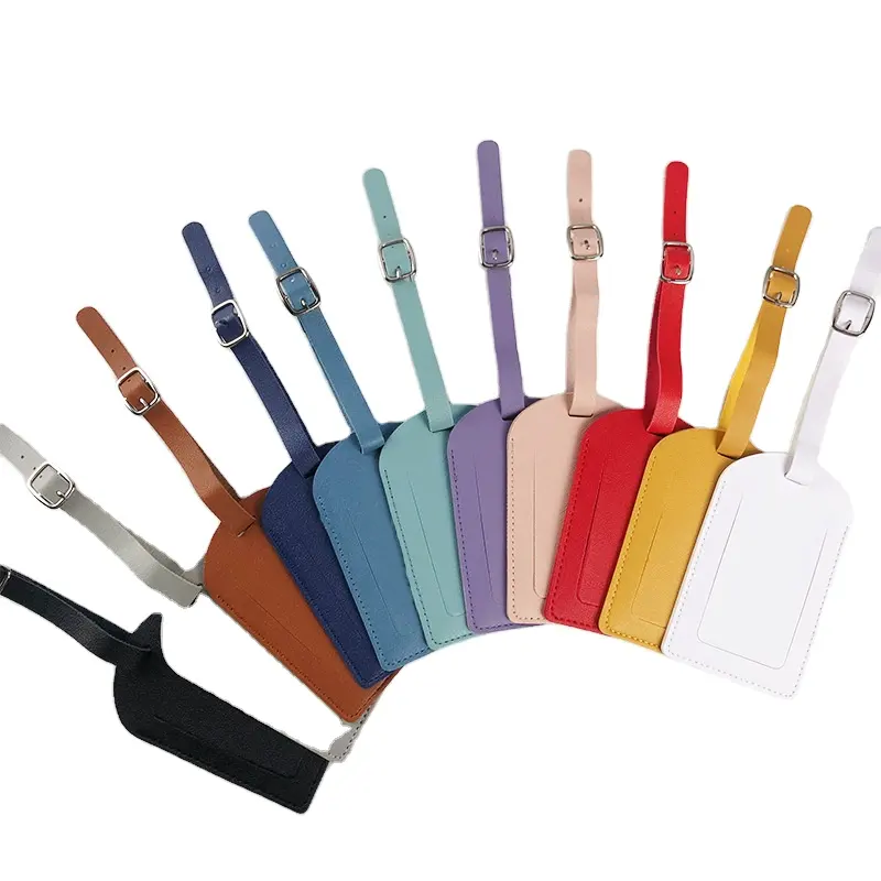 WD wholesale thickened waterproof pu leather soft pvc travel luggage tags   business travel luggage tag custom luggage tag