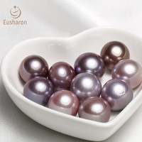 Collier de perles Edison pour fabrication de grosses perles, perles rondes violettes naturelles, de couleur Edison, taille 15 à 16mm