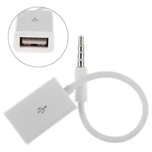 3.5mm mâle AUX prise Audio Jack vers USB 2.0 femelle convertisseur câble cordon pour voiture MP3 haut-parleur U disque USB lecteur flash accessoires 3.5