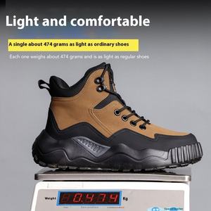 CHITED, botas de trabajo ligeras y transpirables a la moda para hombre, puntera de acero, zapatos de seguridad resistentes al desgaste antigolpes - Product Image 6