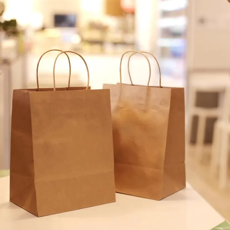 I sacchetti di carta kraft stampati personalizzati utilizzano il tuo logo, sacchetti di carta marrone super grandi produttore cinese
