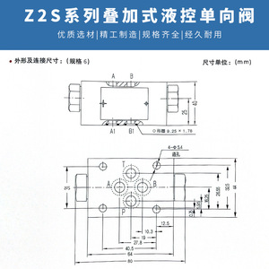 Vanne de contrôle hydraulique Z2S6 Z2S10 Z2S16, vanne de régulation unidirectionnelle pour machines hydrauliques, en fonte, pour fluides huileux - Product Image 3