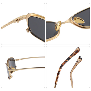 Occhiali da Sole alla Moda per Donne, Montature Rettangolari Piccole per Guida e Attività all'Aperto, Occhiali da Sole Leggeri in Metallo di <span class=keywords><strong>Design</strong></span> per Uomini - Product Image 3