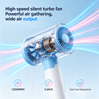 Mini ventilateur portatif Turbo, 100 vitesses, 3000mAh, 12000 tr/min, USB, petit ventilateur de refroidissement pour voyage en plein air, japon, corée
