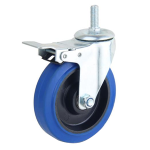 Doppelkugellager-Lenk rolle Industrielle mittelschwere TPR-Rolle Flache freie PP-Kern-Metall rollen räder - Product Image 3