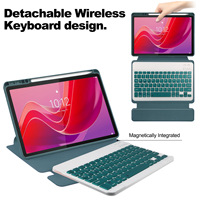 Abnehmbare um Grad drehbare 11-Zoll-PU-Ledertasche für iPad Inklusive Tastatur abdeckung Stifts chlitz Touchpad und Hintergrund beleuchtung
