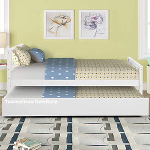 <span class=keywords><strong>Lit</strong></span> à plateforme double avec cadre de <span class=keywords><strong>lit</strong></span> en bois massif avec tête de <span class=keywords><strong>lit</strong></span> repose-pieds pour adolescents garçons filles - Product Image 4