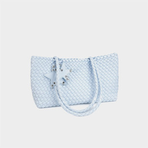 Direct van de fabriek: handgemaakte geweven tas voor dames, grote capaciteit, champagne gouden schoudertas/handtas - Product Image 3